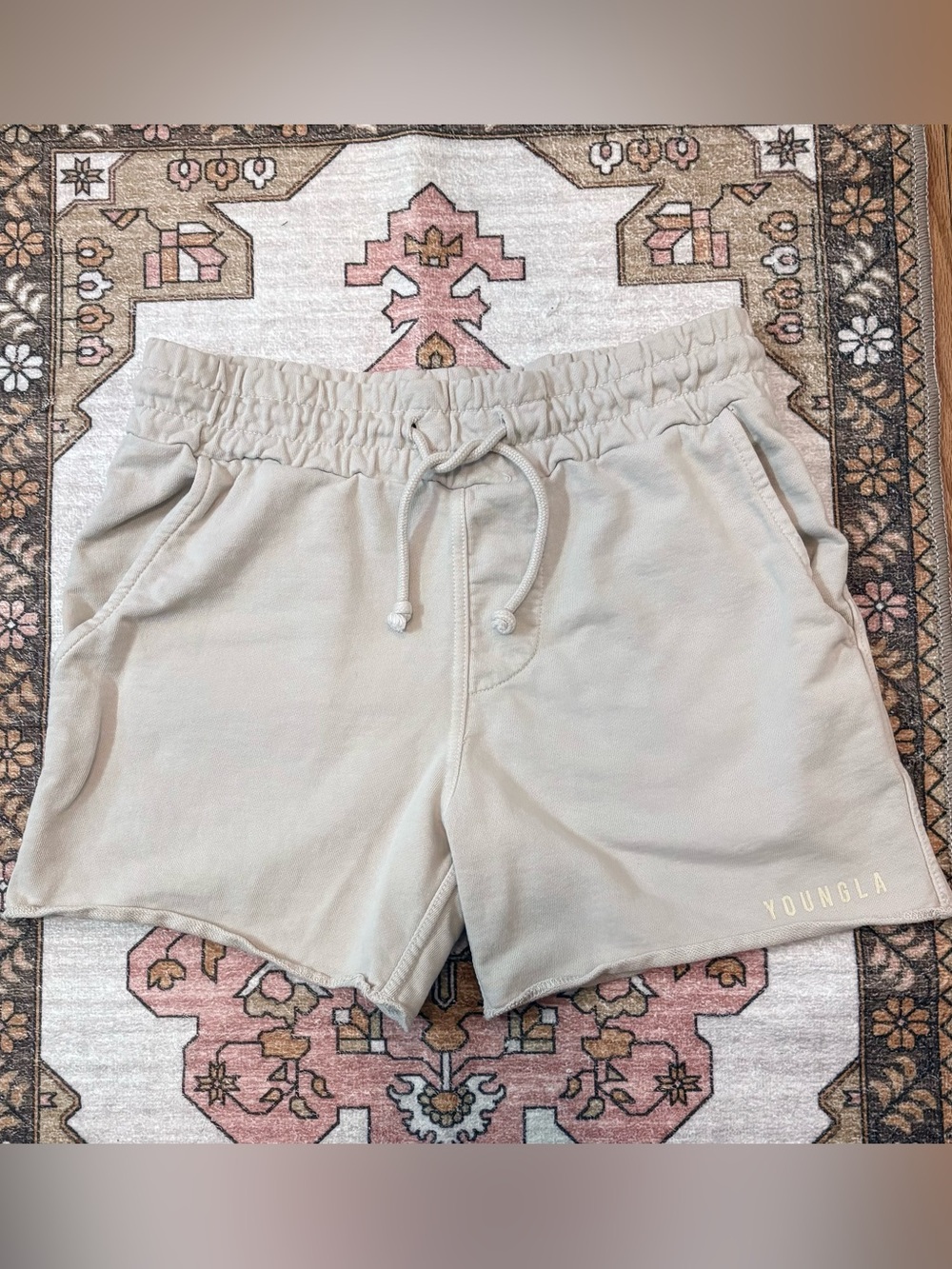 ✨ YoungLA ✨ Men’s Beige Perfect Sweat Shorts Terrycloth Size Large